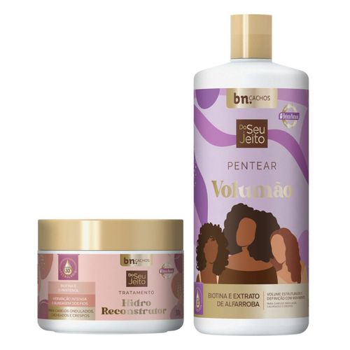 Kit Creme de Pentear Volumão + Tratamento Hidro Reconstrutor Do Seu Jeito | bn.Cachos Kit Creme de Pentear Volumão + Tratamento Hidro Reconstrutor Do Seu Jeito | bn.Cachos